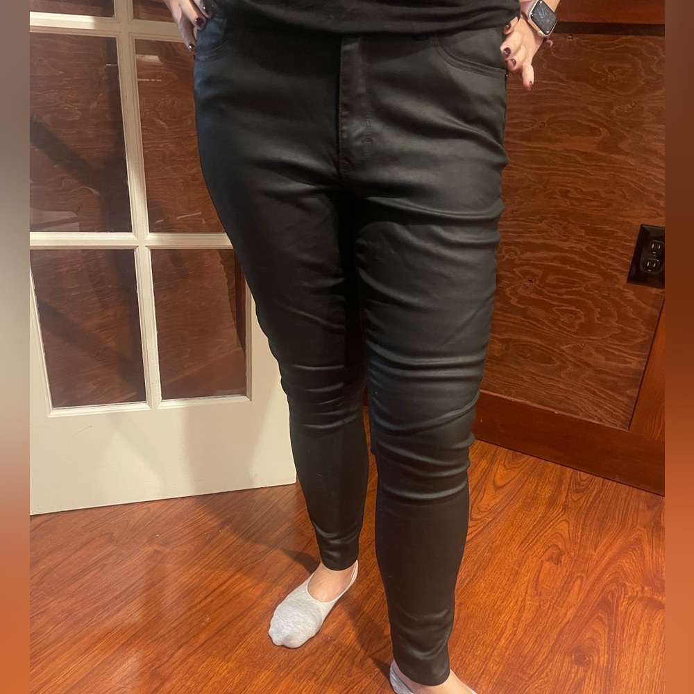 WHBM black coated denim jeans size 10s